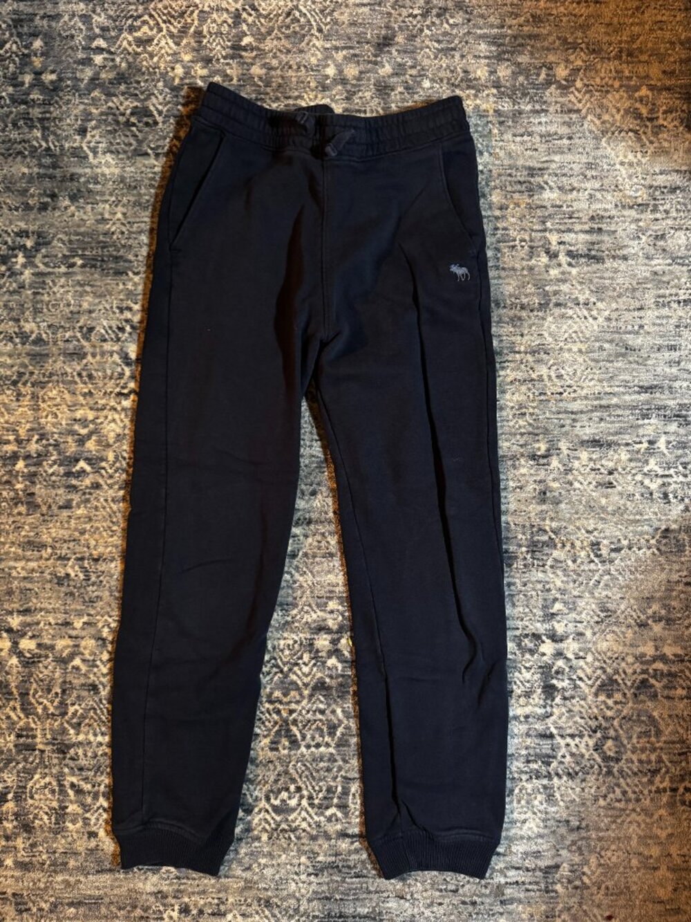 2 pairs of size 11-12 boys Abercrombie Kids Essential Icon Joggers navy & gray